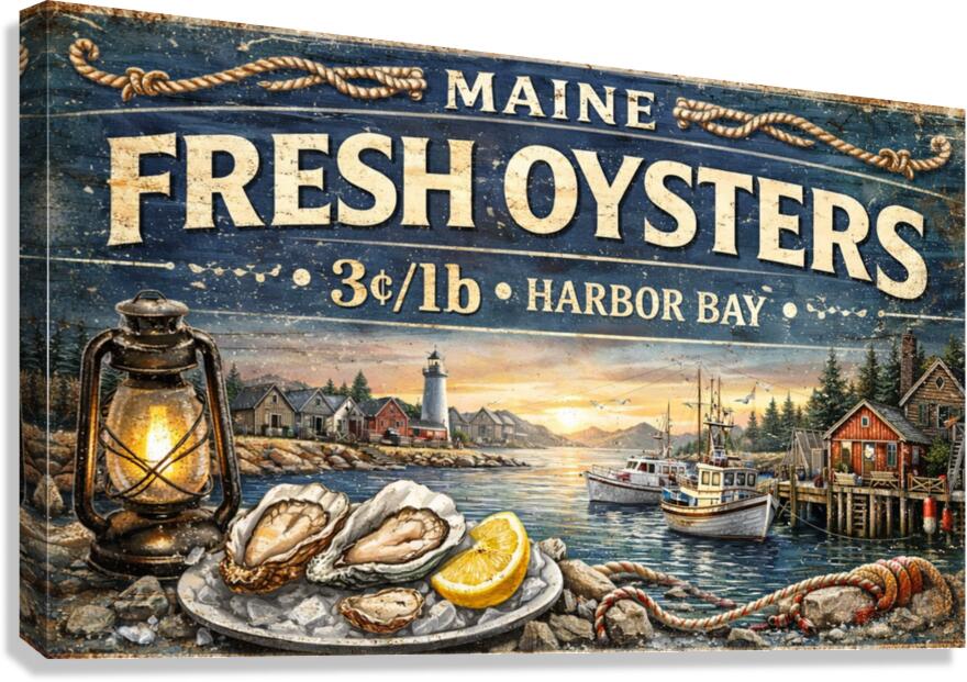 Fresh Oysters from Harbor Bay Art| Canvas Prints - Giclee on Paper - Wood And Metal Panels