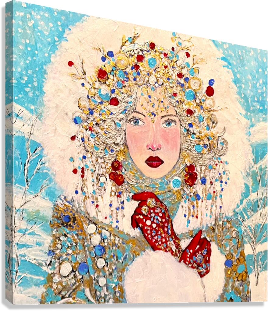 The Queen of Winter| Snow Beauty| Jewel Art| Giclee Paper- Wood- Metal- Canvas