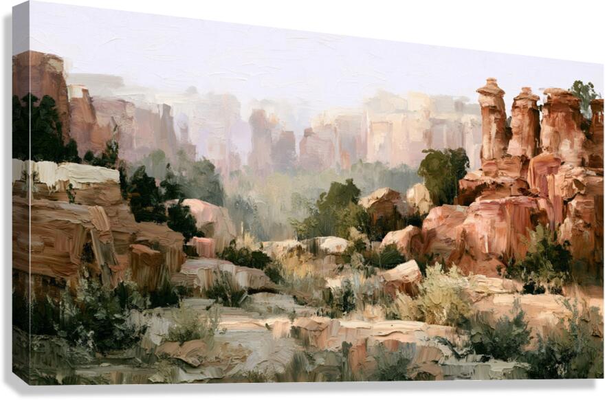 Utah Canyon Morning | Impressionist Desert Landscape Art | Giclee Paper • Wood • Metal • Canvas