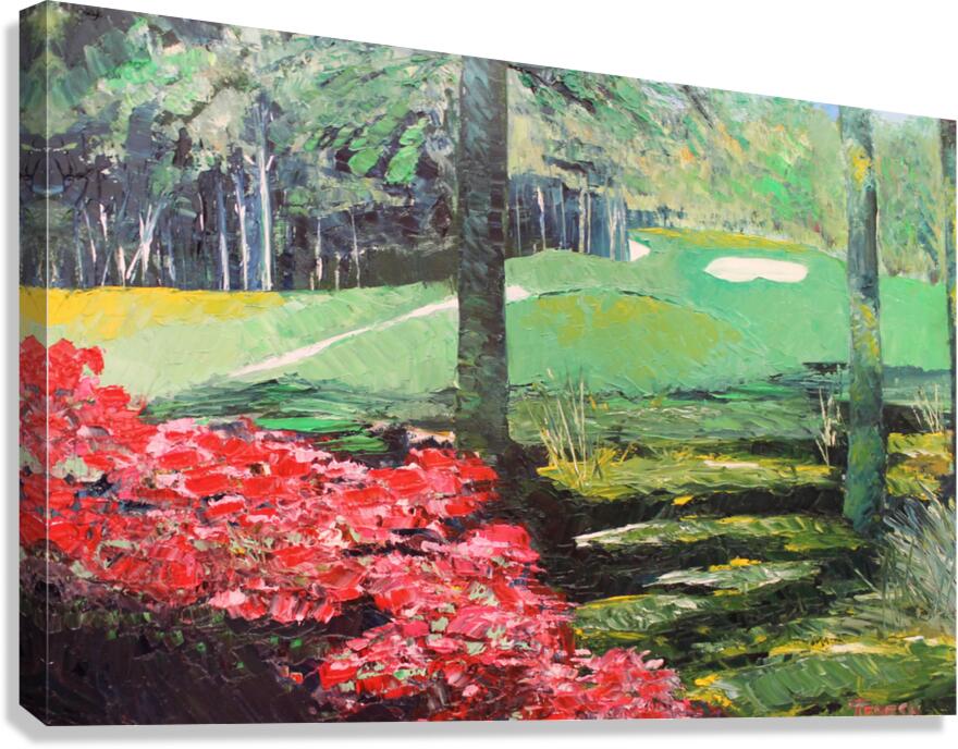 Azaleas Along the Fairway | Southern Golf Course Art | Giclée Paper • Wood • Metal • Canvas