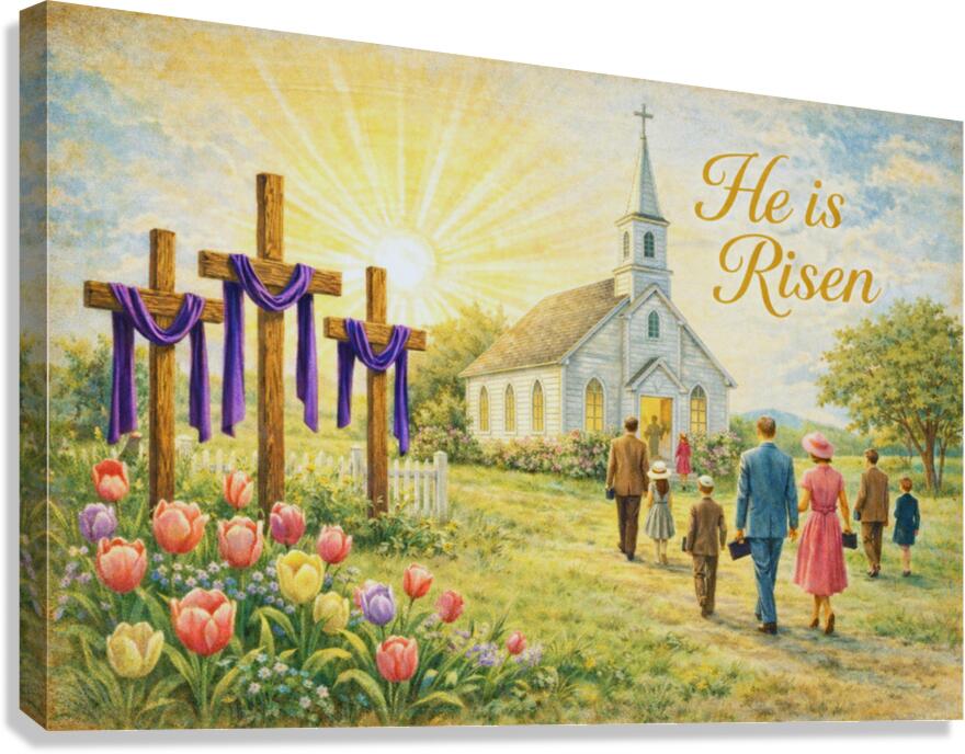 Easter Morning At the Country Church| Prints, Canvas, Wood, or Metal Art