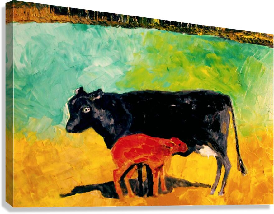Allison's Cow and Calf Fine| Original Teresa Johnson Print | Western Decor |-Giclee Paper- Wood- Metal- Canvas