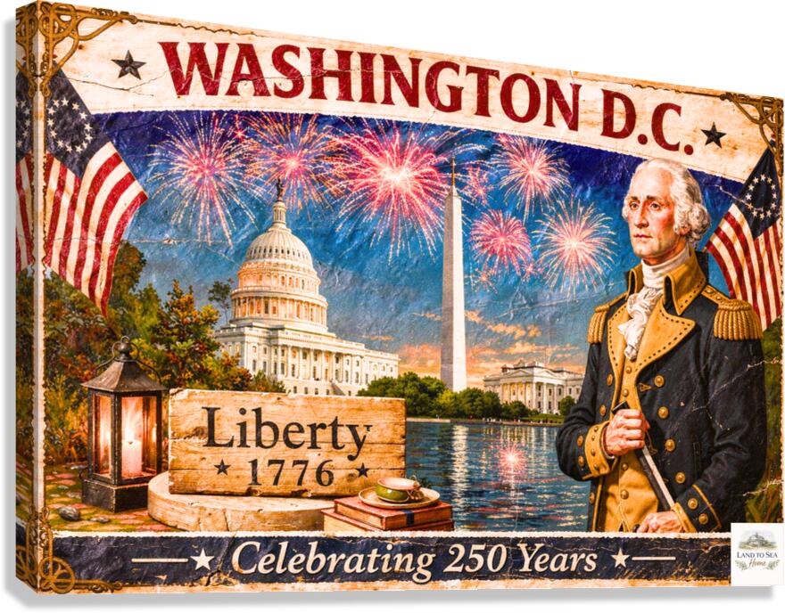 Washington DC- Celebrating 250 Years of Liberty| Patriotic Print| Fireworks Art| Prints, Canvas, Wood, or Metal Art