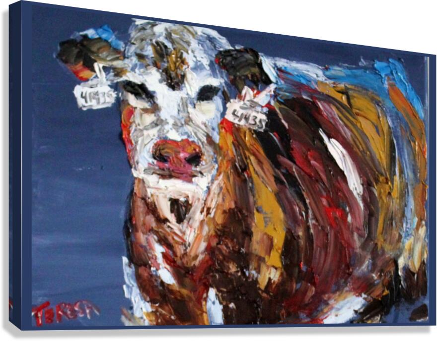 Pose for Me | Original Teresa Johnson Cow Art | Abstract Animal | Giclee Paper- Wood- Metal- Canvas