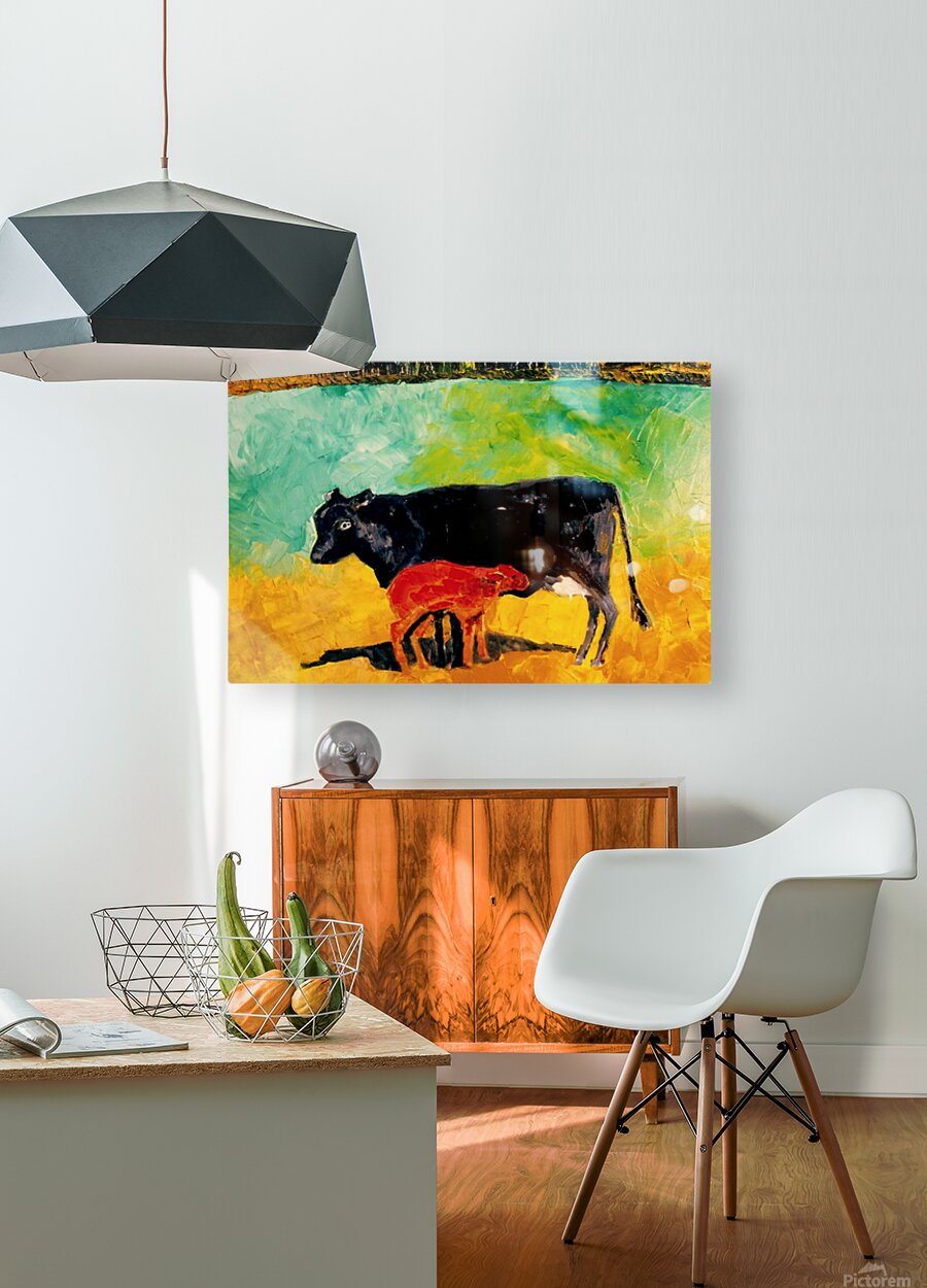 Allison's Cow and Calf Fine| Original Teresa Johnson Print | Western Decor |-Giclee Paper- Wood- Metal- Canvas
