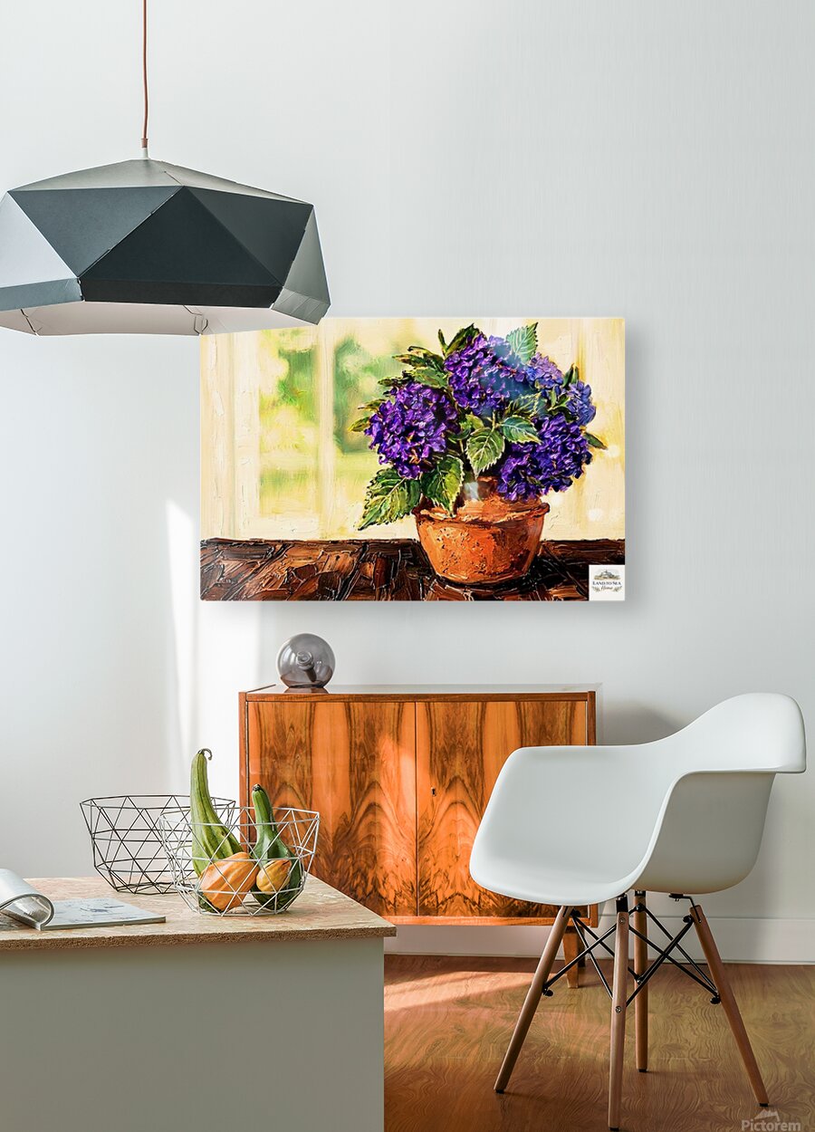 French Country Hydrangeas | Purple Hydrangea Floral Art Print | Cottage Garden Wall Decor | Giclée Paper, Canvas, Wood & Metal