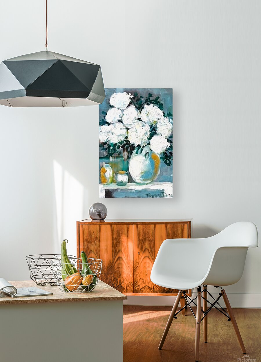 White Hydrangeas Floral Arrangement | Original Floral Art | Giclée Paper • Wood • Metal • Canvas