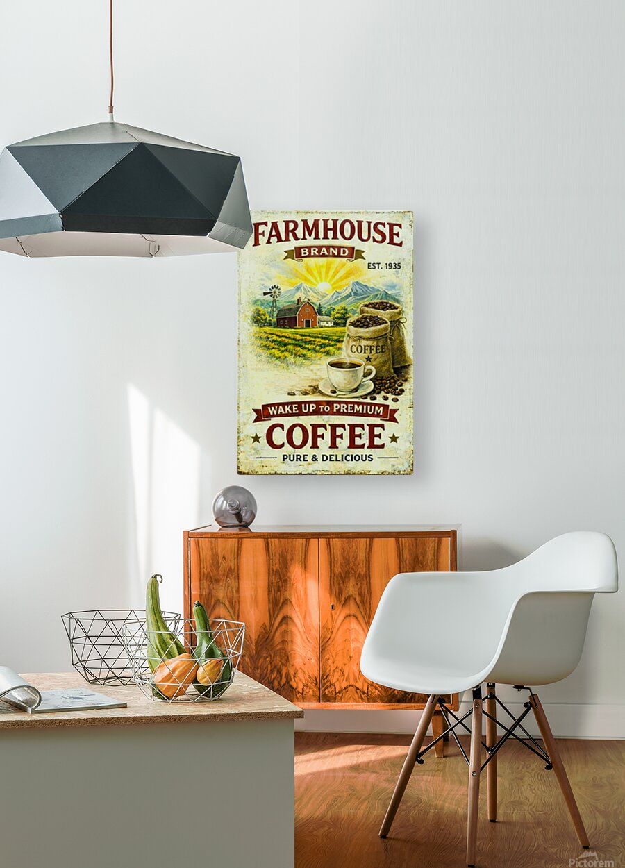 Farmhouse Morning Coffee | Vintage Coffee Sign Wall Art | Prints on Paper, Canvas, Wood or Metal