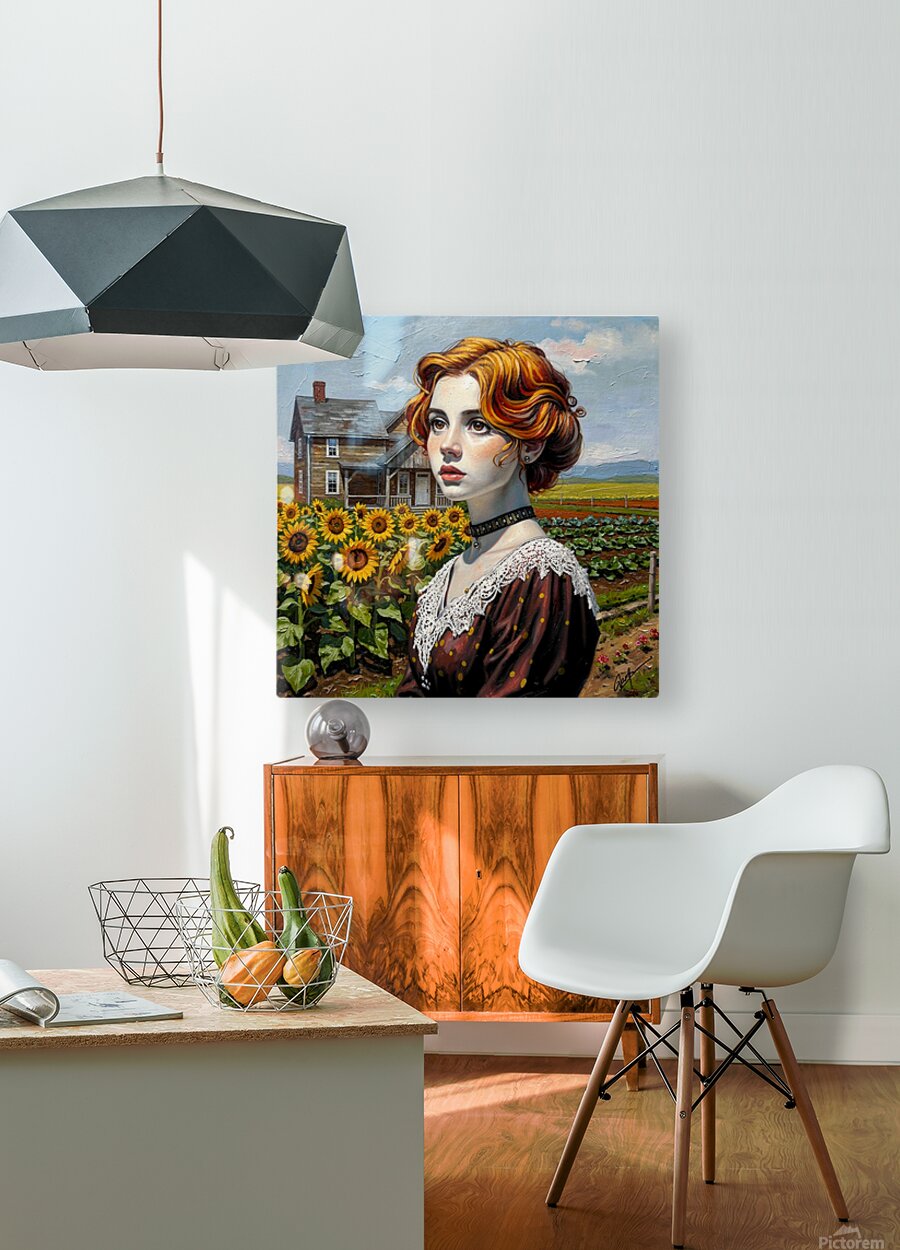 Vintage Farm Girl| Harvest Art| Giclee Paper- Wood- Metal- Canvas