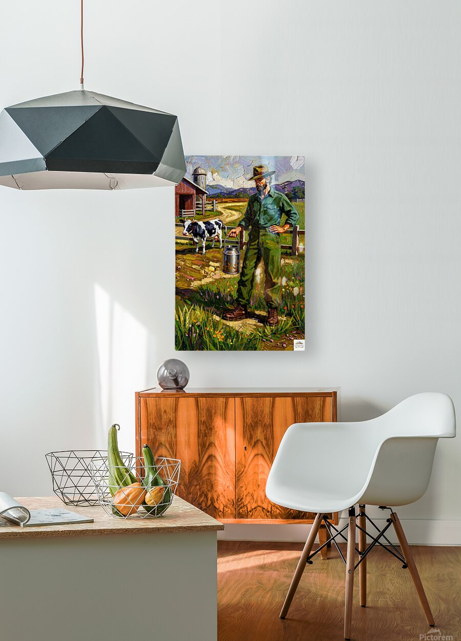 Dairy Farmer| Farm Cow Art| Giclee Paper- Wood- Metal- Canvas