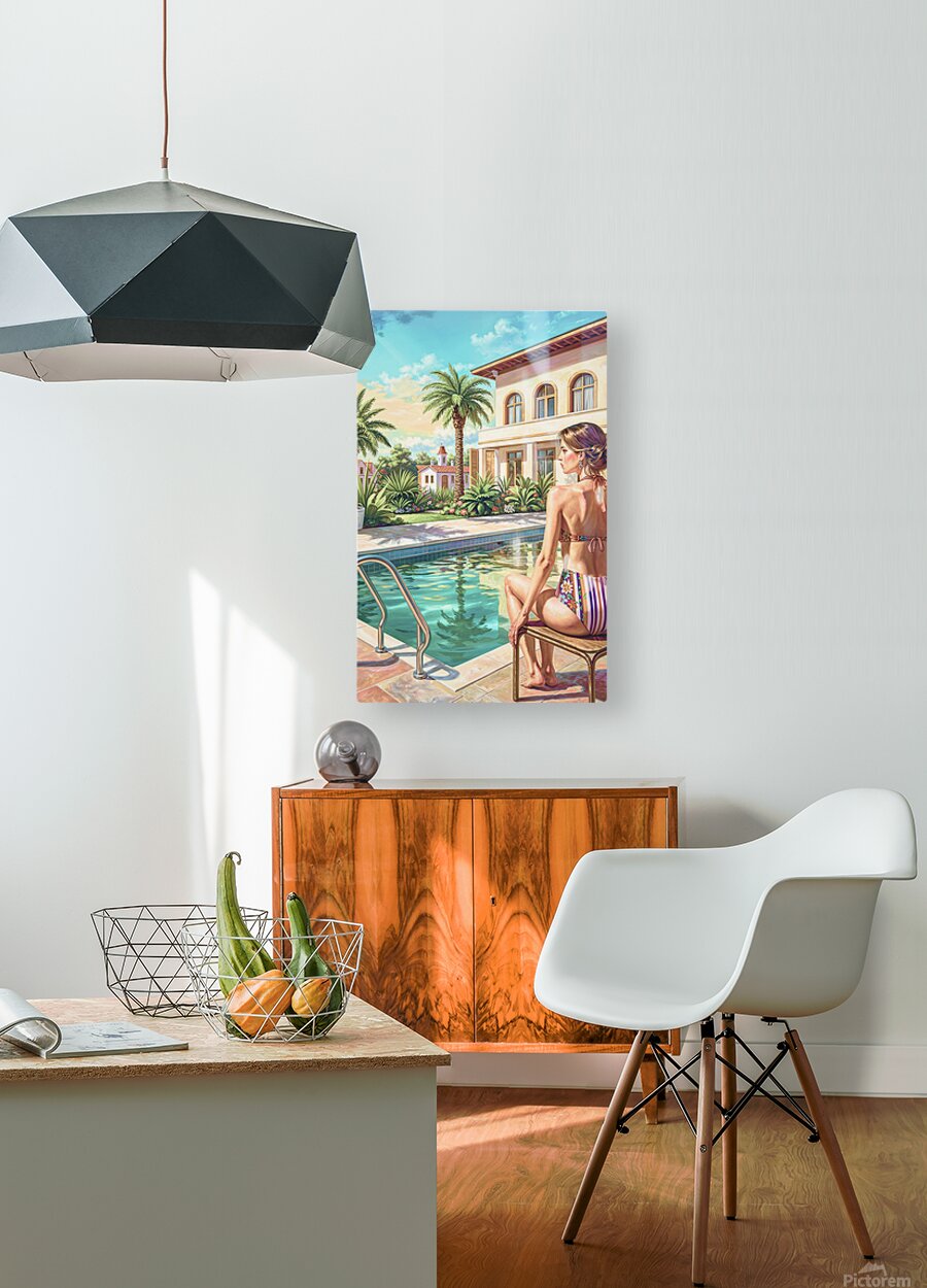 By the Pool, Bahamas | Tropical Resort Wall Art | Island Vacation Impressionist Painting | Giclée Paper • Canvas • Wood • Metal
