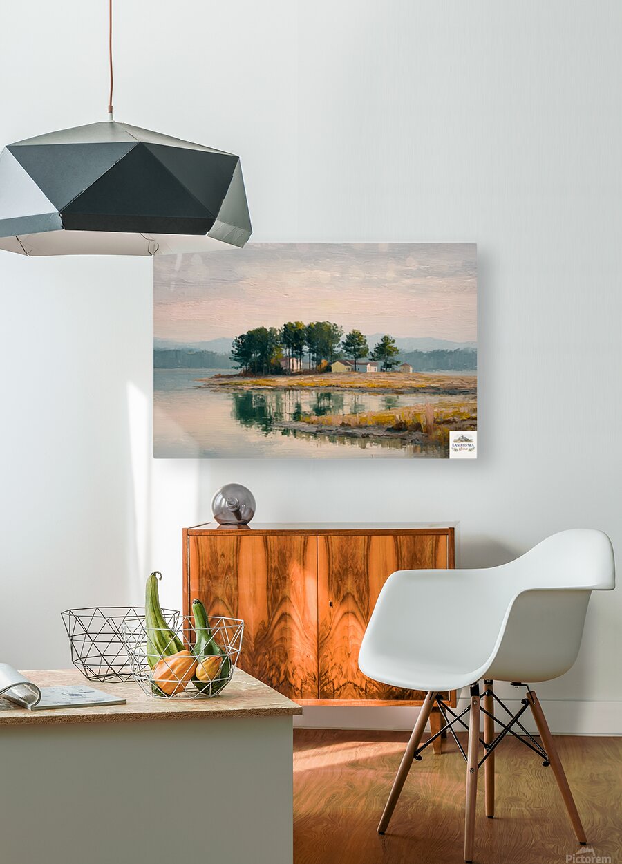 Coastal Point | Coastal Print| Landscape Art Print | Serene Island art| Impressionist Seascape | Beach House Wall Art | Lake & Coastal Decor