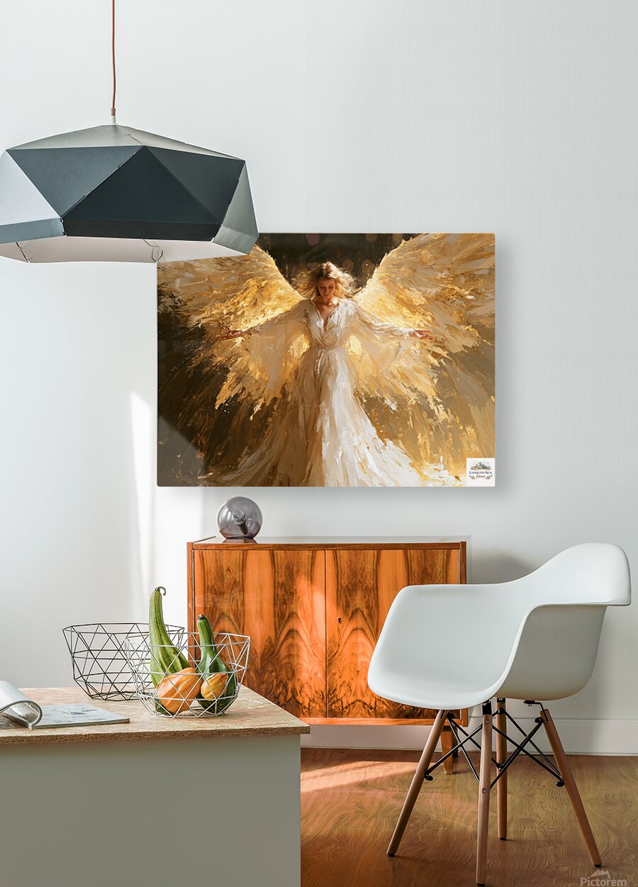 Wrapped In His Light | Angel Art | Christian Wall Decor | Heavenly Angel Print | Spiritual Art