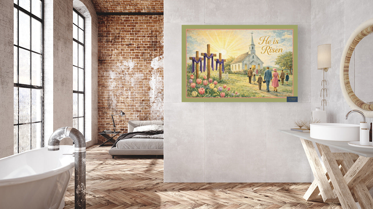 Easter Morning At The Country Church- Art Prints and Canvases