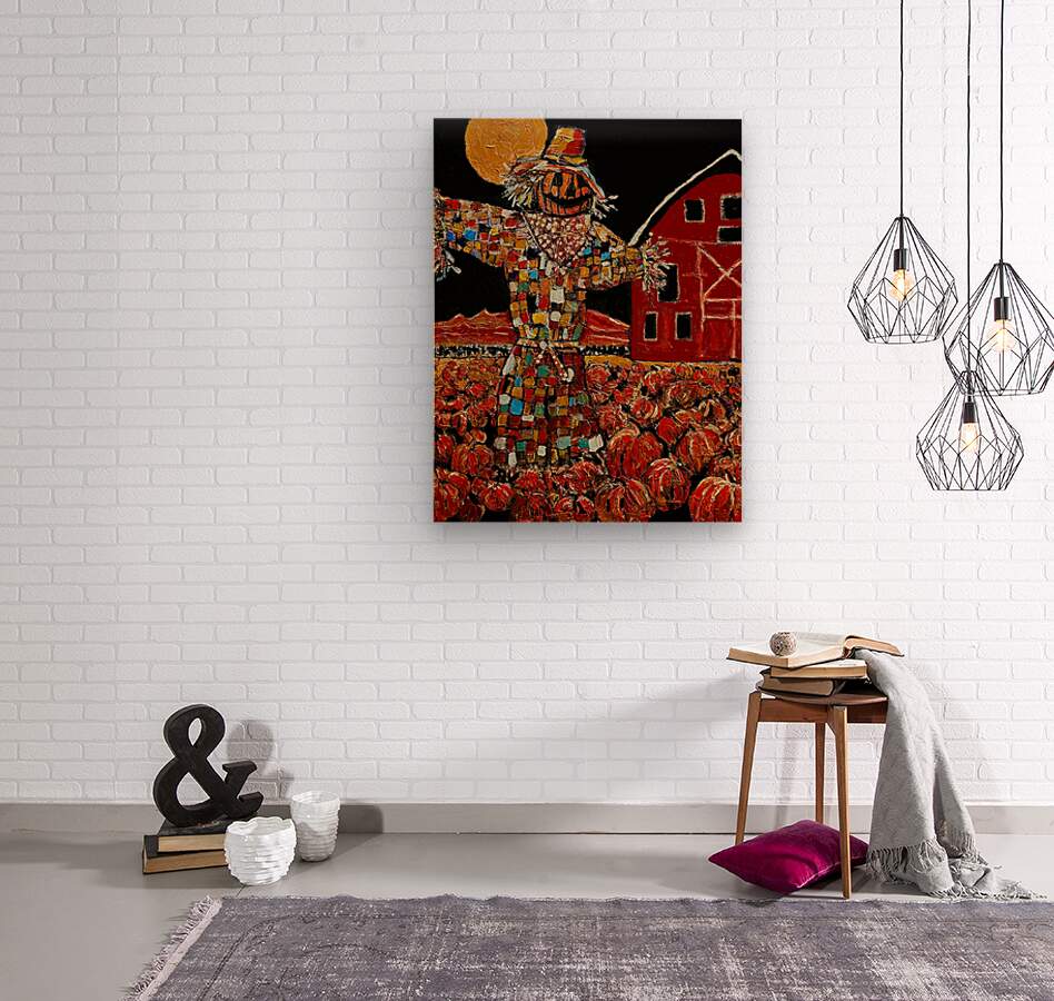 Scary Scarecrow- Farm| Autumn Art| Halloween Pumpkins| Giclee Paper- Wood- Metal- Canvas
