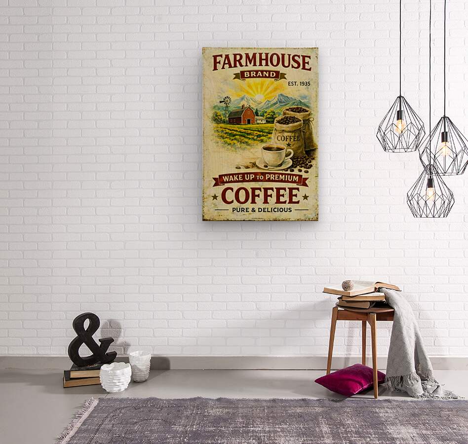 Farmhouse Morning Coffee | Vintage Coffee Sign Wall Art | Prints on Paper, Canvas, Wood or Metal