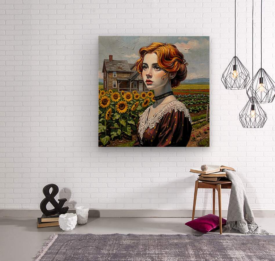 Vintage Farm Girl| Harvest Art| Giclee Paper- Wood- Metal- Canvas