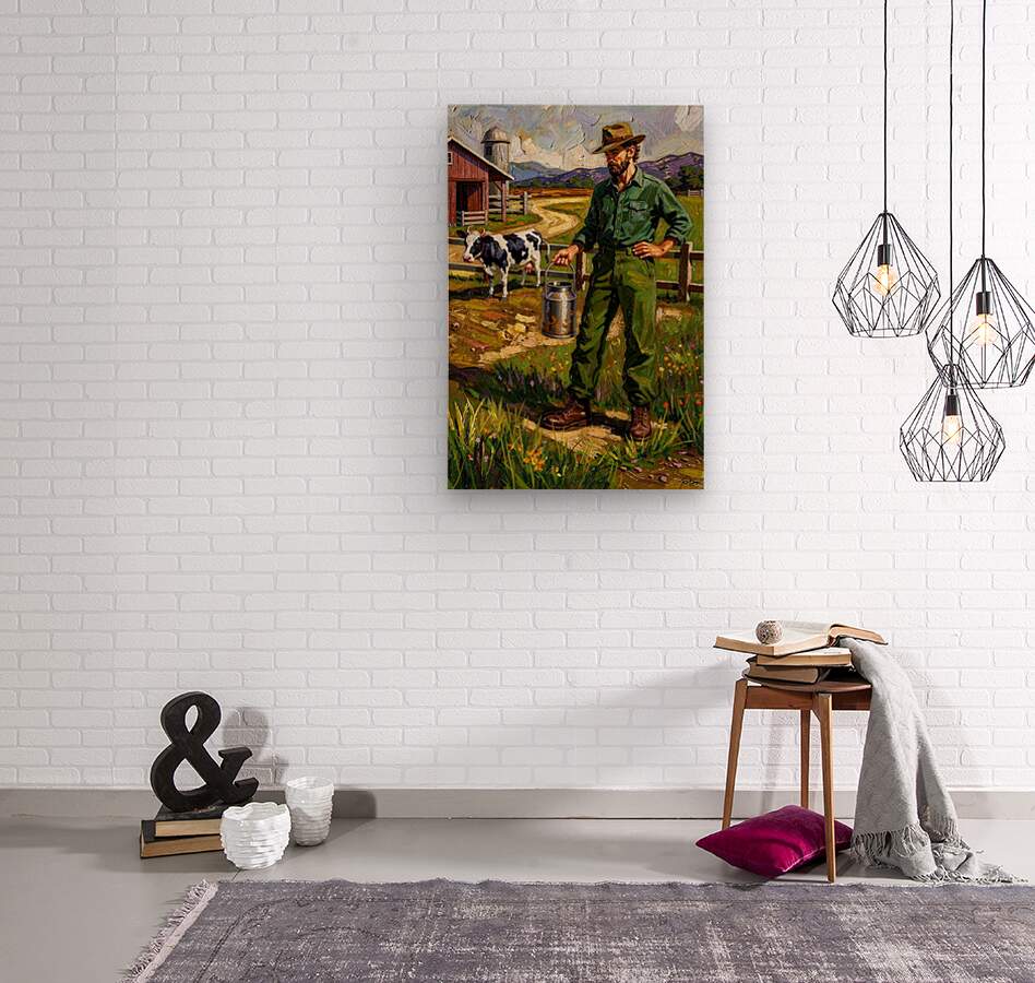 Dairy Farmer| Farm Cow Art| Giclee Paper- Wood- Metal- Canvas