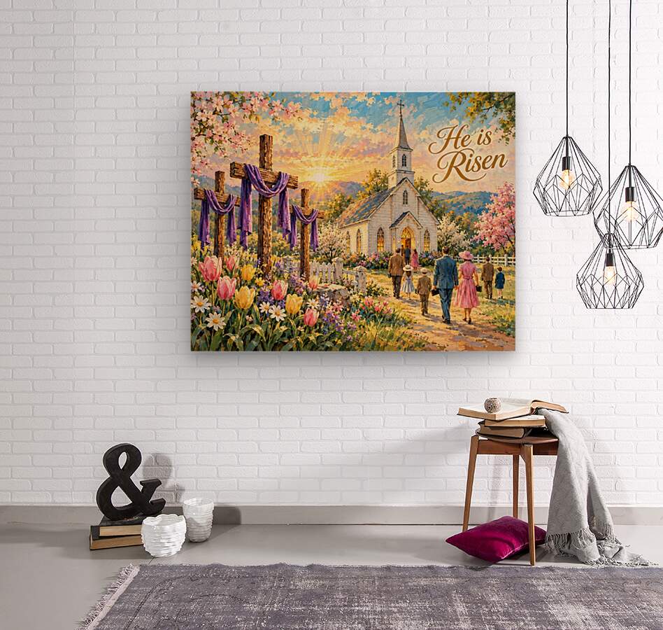 Easter Morning At the Country Church| Prints, Canvas, Wood, or Metal Art