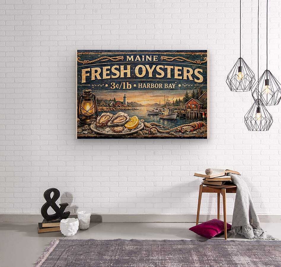 Fresh Oysters from Harbor Bay Art| Canvas Prints - Giclee on Paper - Wood And Metal Panels