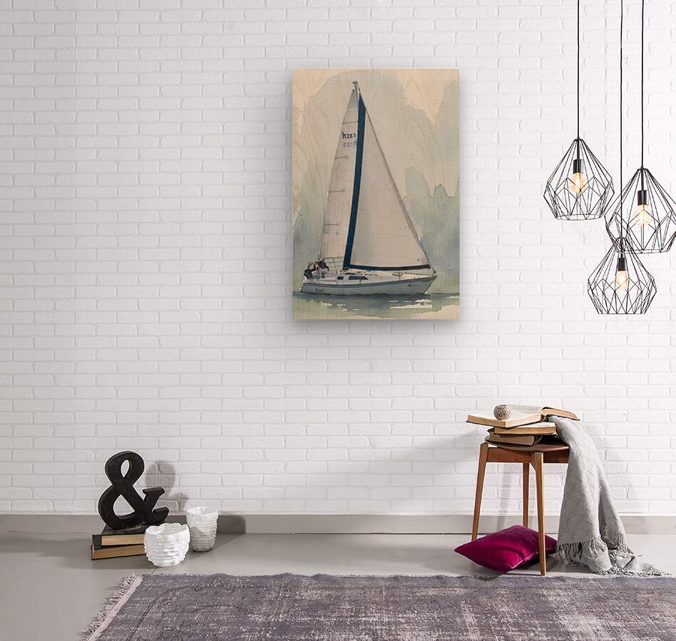 Sailing Boat | Water Sports Art| Prints, Giclee Paper, Giclee Canvas, Birch Wood, and Metal Panels