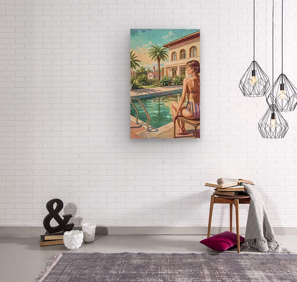 By the Pool, Bahamas | Tropical Resort Wall Art | Island Vacation Impressionist Painting | Giclée Paper • Canvas • Wood • Metal