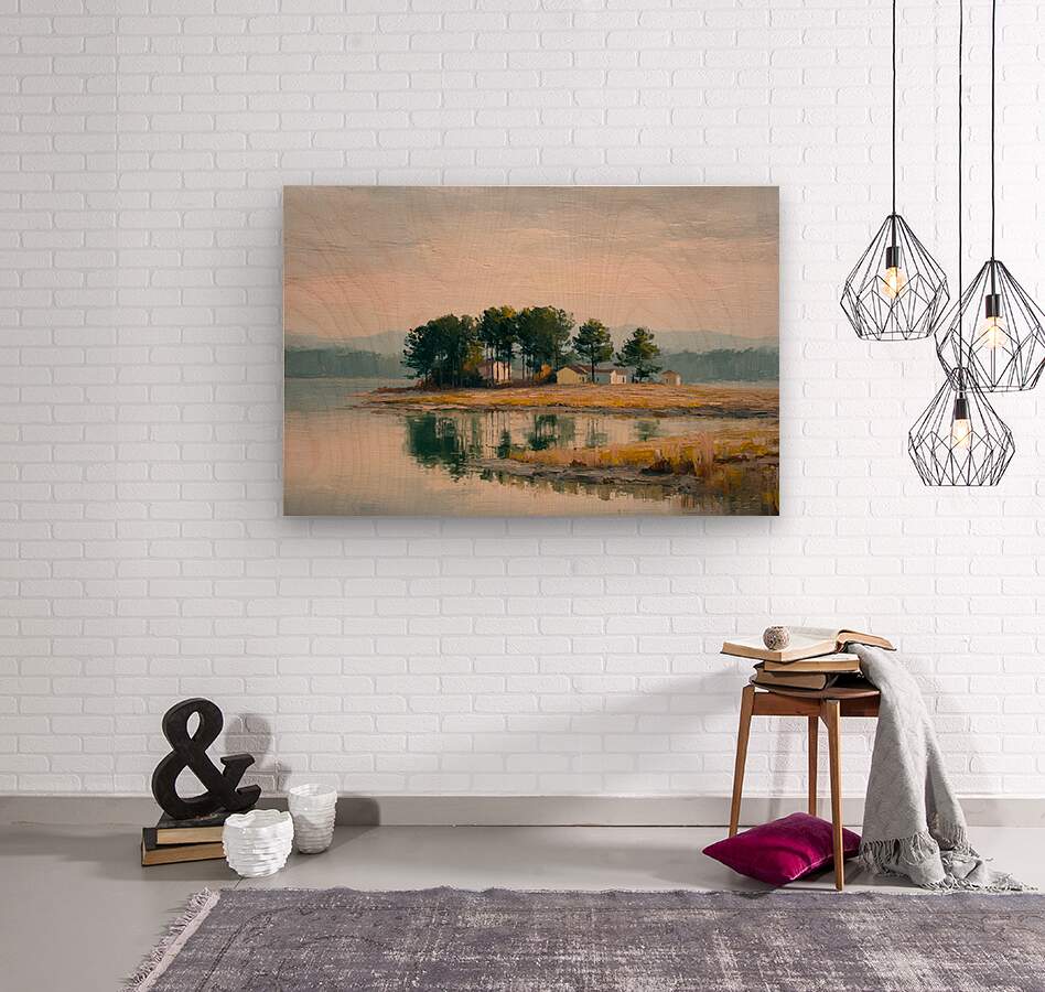 Coastal Point | Coastal Print| Landscape Art Print | Serene Island art| Impressionist Seascape | Beach House Wall Art | Lake & Coastal Decor