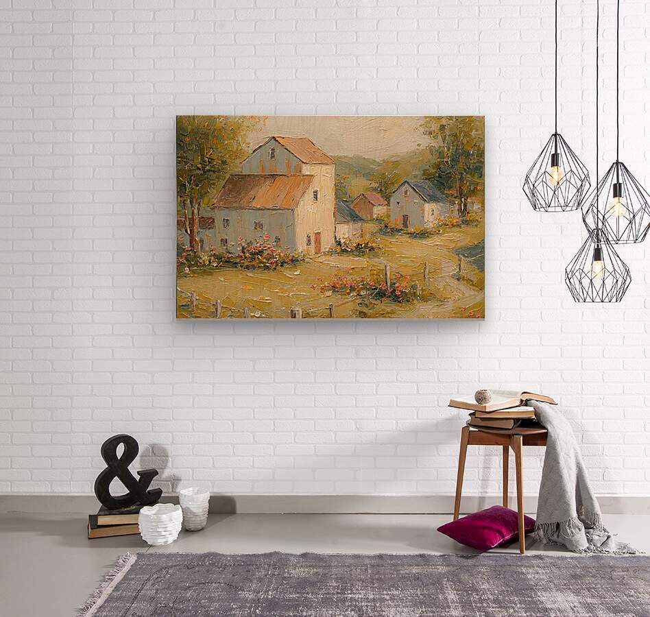 Tuscan Village Farmhouse |Impressionist Print| Italian Country| European Farmhouse Art| Giclée on Canvas, Wood, Metal & Fine Art Paper
