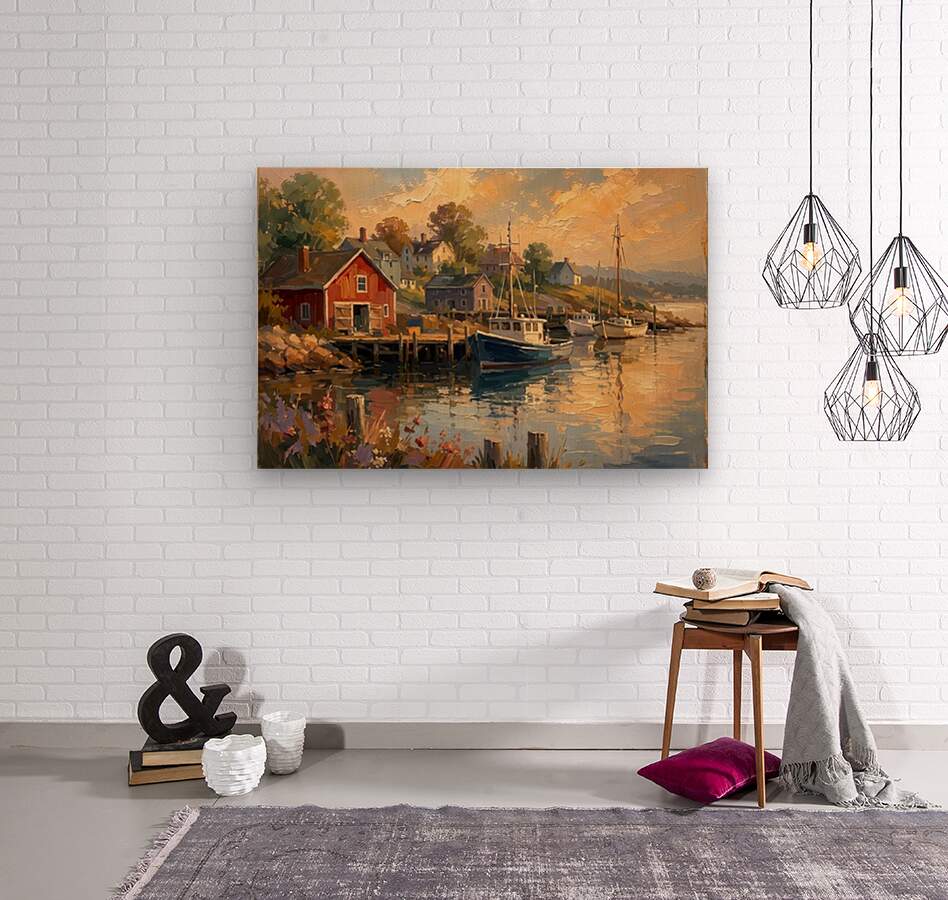 Coastal Harbor at Golden Hour | New England Print| Harbor Wall Print | Fishing Boat Coastal Decor | Canvas Wood Metal Giclee Print