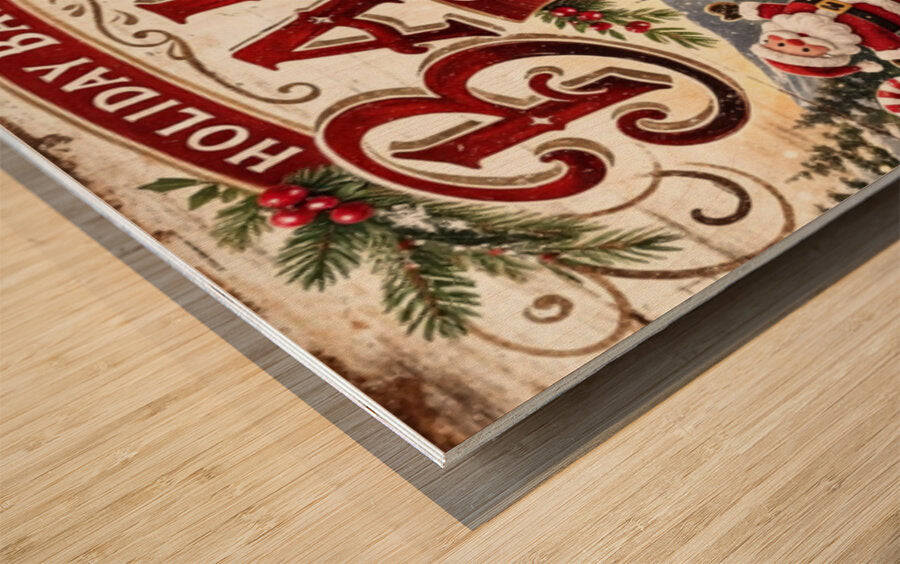 Christmas Bakery Clayton Georgia Vintage Style Sign- Art Giclee Paper- Wood- Metal- Canvas