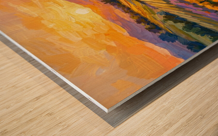 Golden French Vineyard at Sunset | Wine Country Art | Giclée Paper • Canvas • Birch Wood • Metal Panels