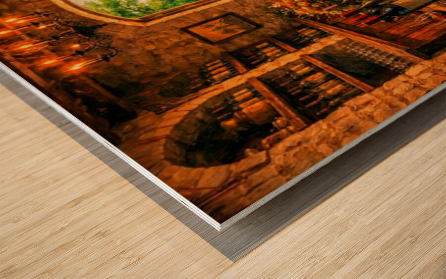 Rustic Wine Tasting Room | Wine Country Art | Giclée Paper • Canvas • Birch Wood • Metal Panels