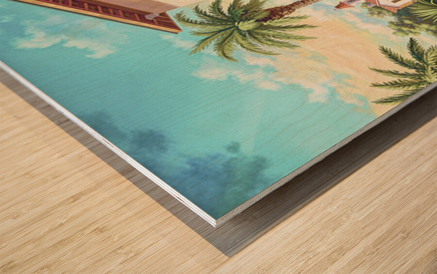 By the Pool, Bahamas | Tropical Resort Wall Art | Island Vacation Impressionist Painting | Giclée Paper • Canvas • Wood • Metal