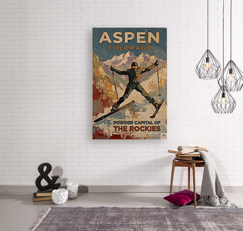 Aspen Colorado Powder Capital Of The Rockies| Snow Print| Giclee on Paper - Wood - Metal - Canvas