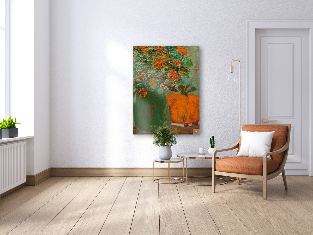 Autumn Wildflower Bouquet-Giclee Paper- Wood- Metal- Canvas