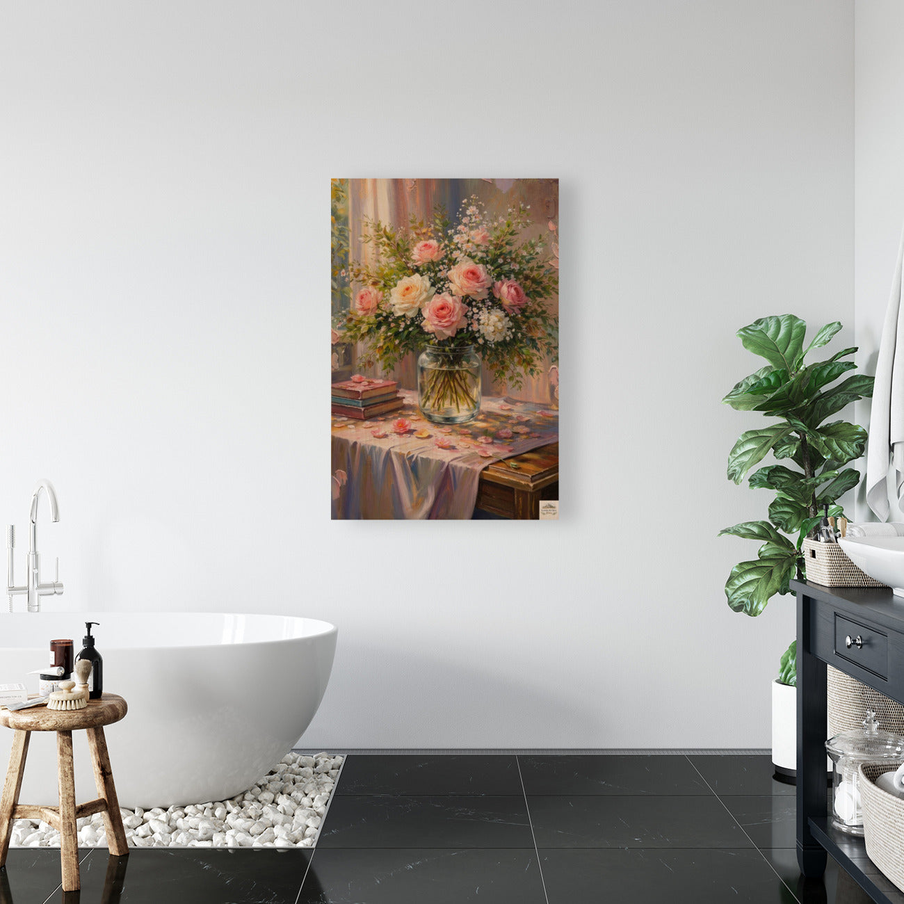 Soft Bouquets and Sunlight Serenity| Floral Print| Romantic Pink Roses in the Sunlight| Giclee Paper- Wood- Metal- Canva