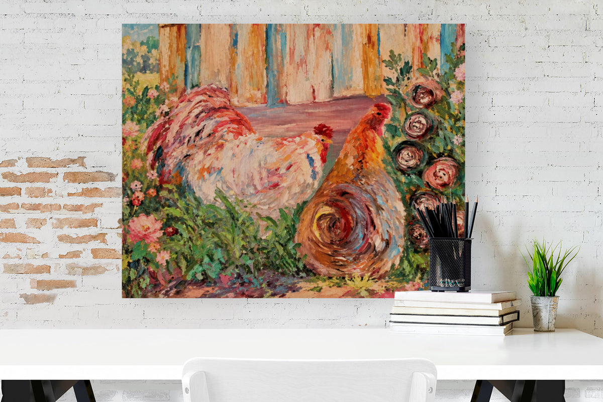 Fancy Feathers and Flowers-Animal-Prints, Canvas, Wood, or Metal Art