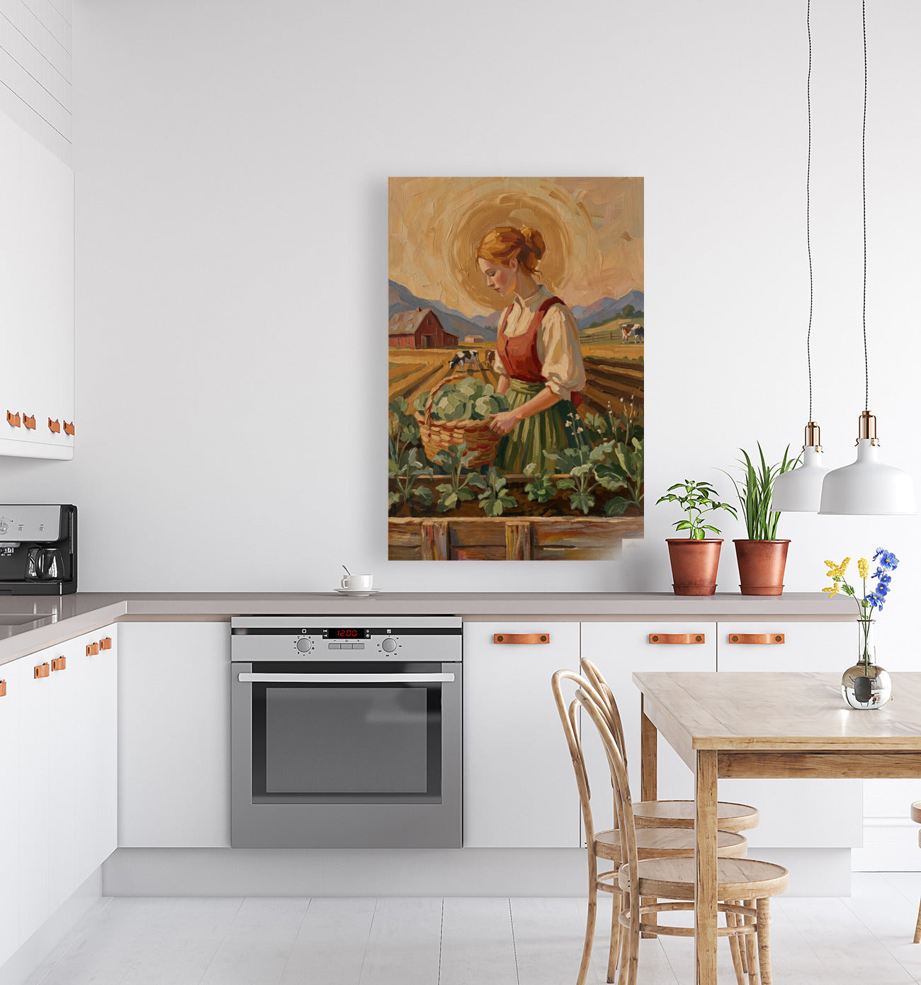 Harvest The Garden| Vintage Style Print| Farm Cow Art| Giclee Paper- Wood- Metal- Canvas