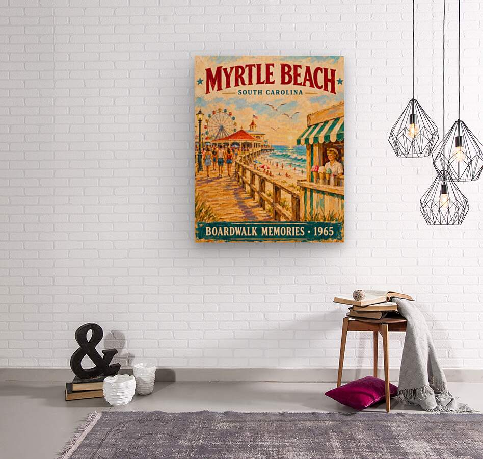 Myrtle Beach SC Vintage Sign | Prints, Canvas, Wood, or Metal Art