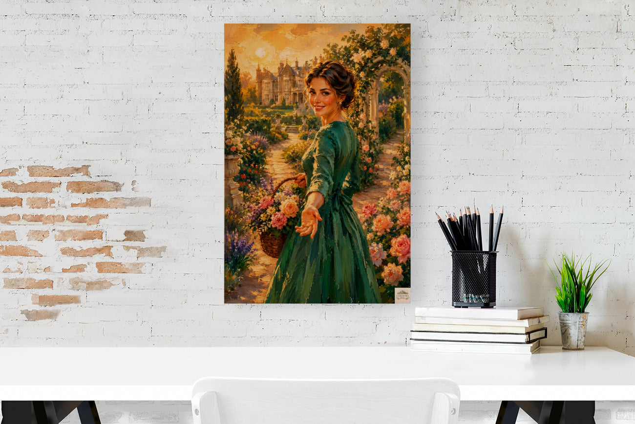 Join Me in my Garden | Romantic Garden Path | Impressionist Garden Wall Art | Giclée Paper • Wood • Metal • Canvas