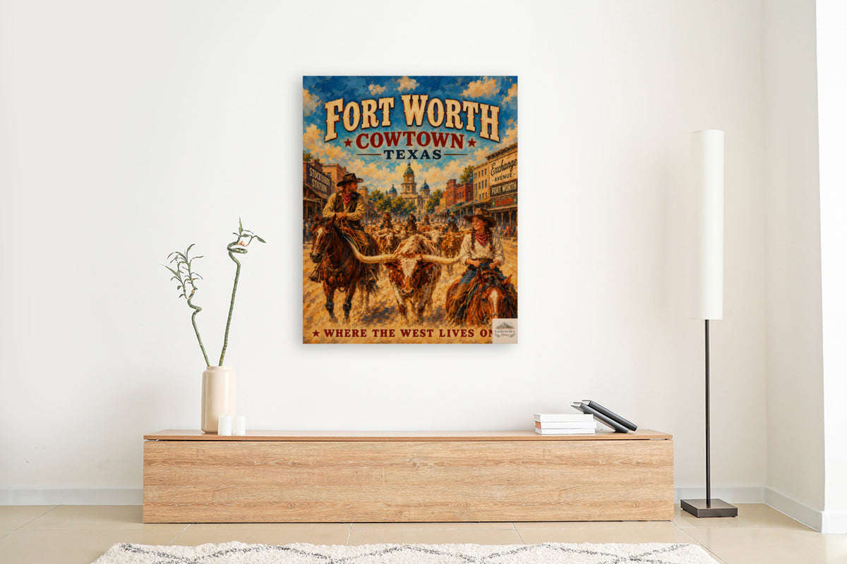 Where The West Lives On-Ft Worth Texas| Prints Canvas Wood Or Metal Art