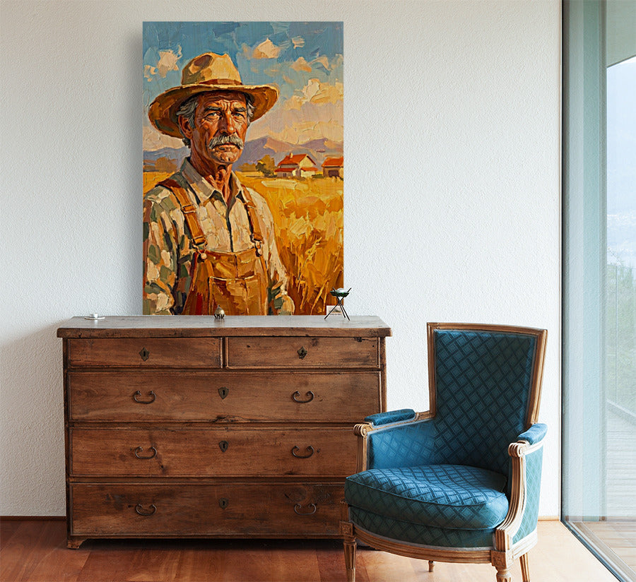 American Farmer| Farm Harvest Art| Giclee Paper- Wood- Metal- Canvas