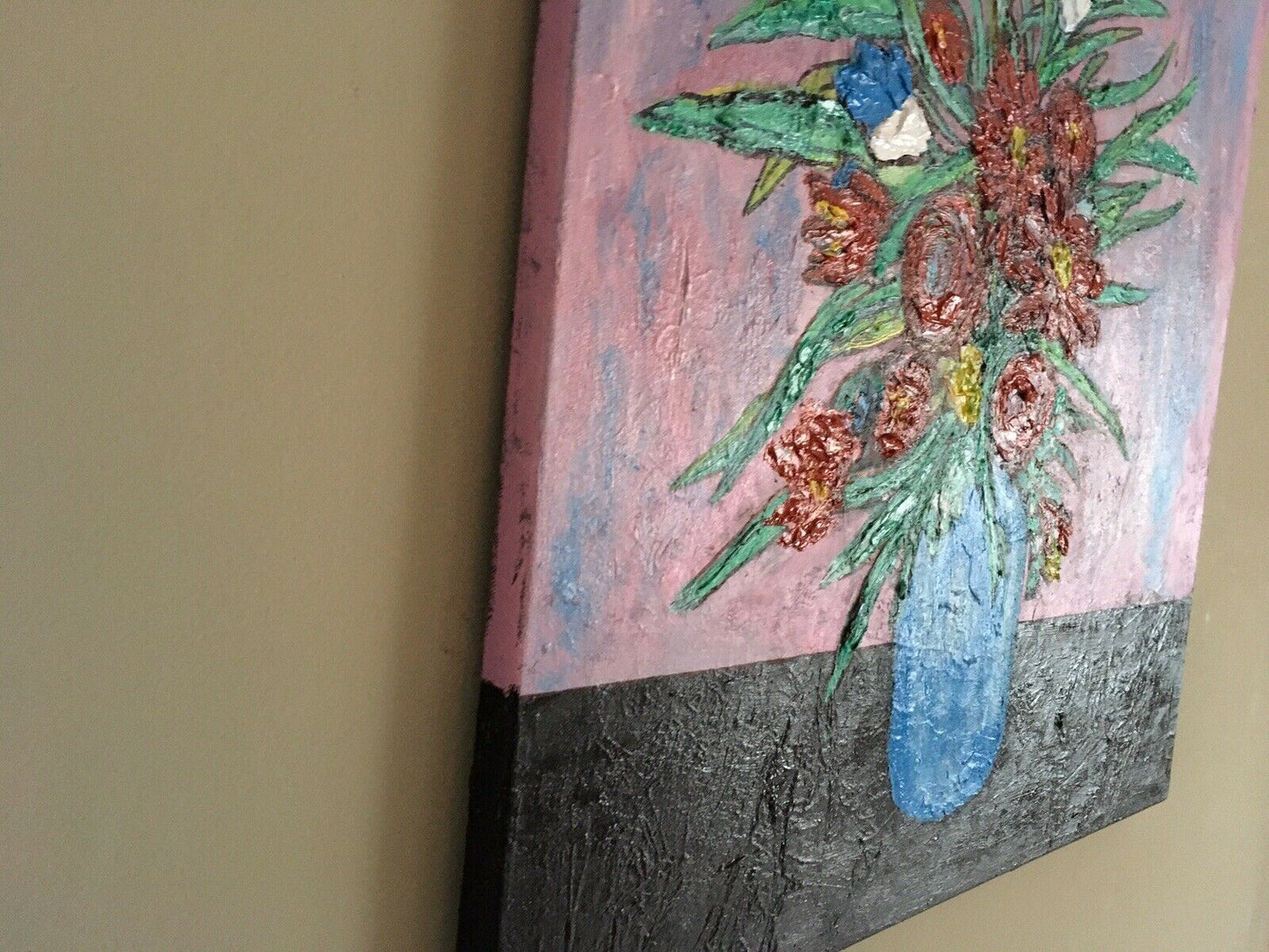 Teresa Johnson Original Art! 22inx22in Acrylic “Gift Of Flowers”! Van Gogh Style