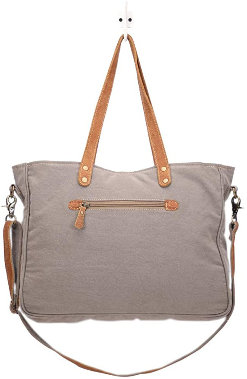 Myra Bag Abridge Upcycled Canvas & Cowhide Weekender Bag S-1518