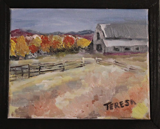 Harvest Farm Acrylic- Original Painting by Teresa Johnson 8'x10'