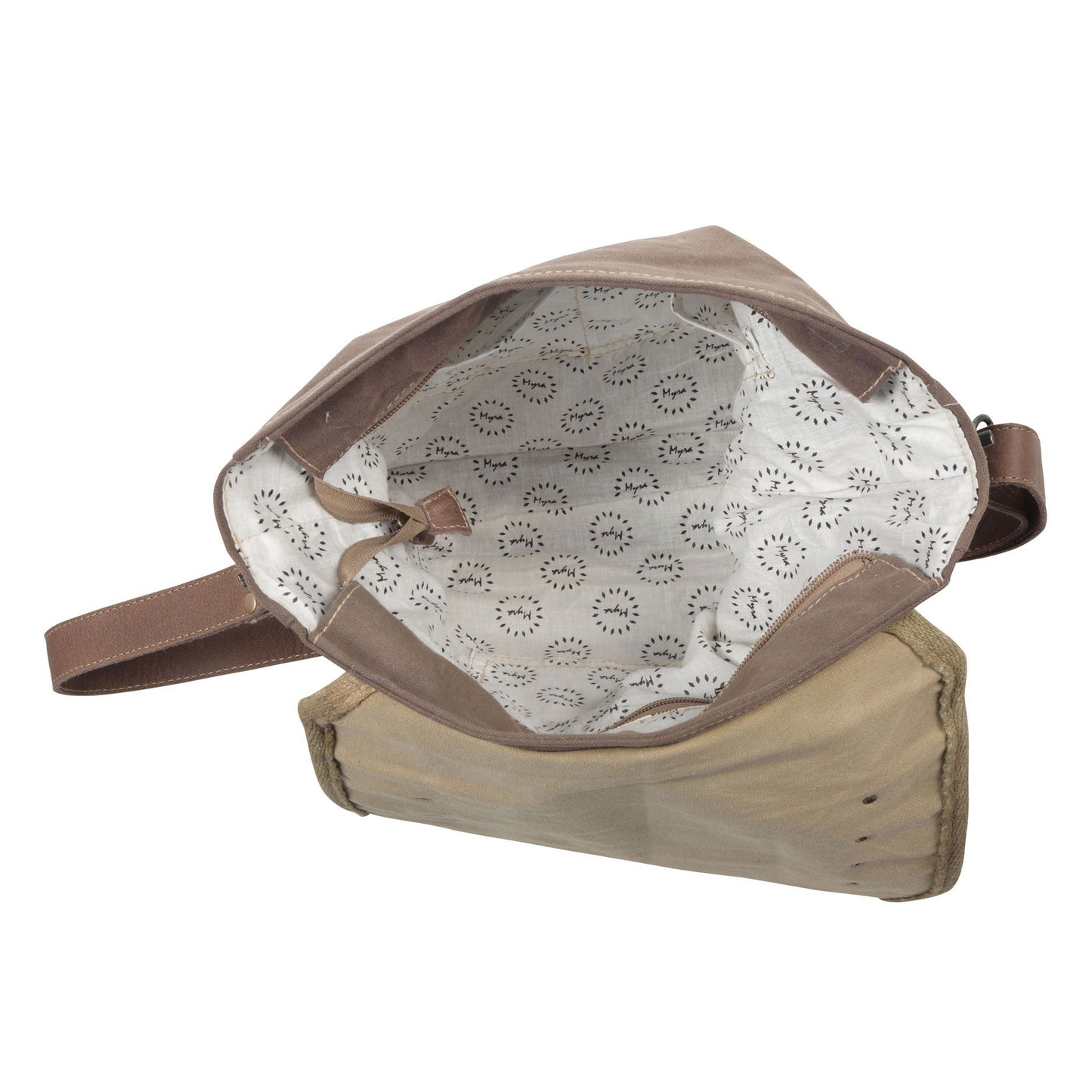 *Myra Bag Vintage Kobicha Upcycled Canvas Shoulder Bag S-4431*