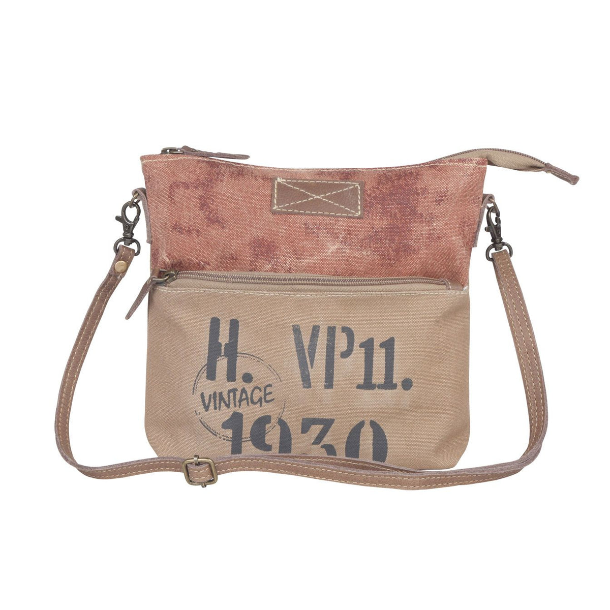*Auburn Accenture Small Crossbody Bag Upcycled Canvas S-4442*