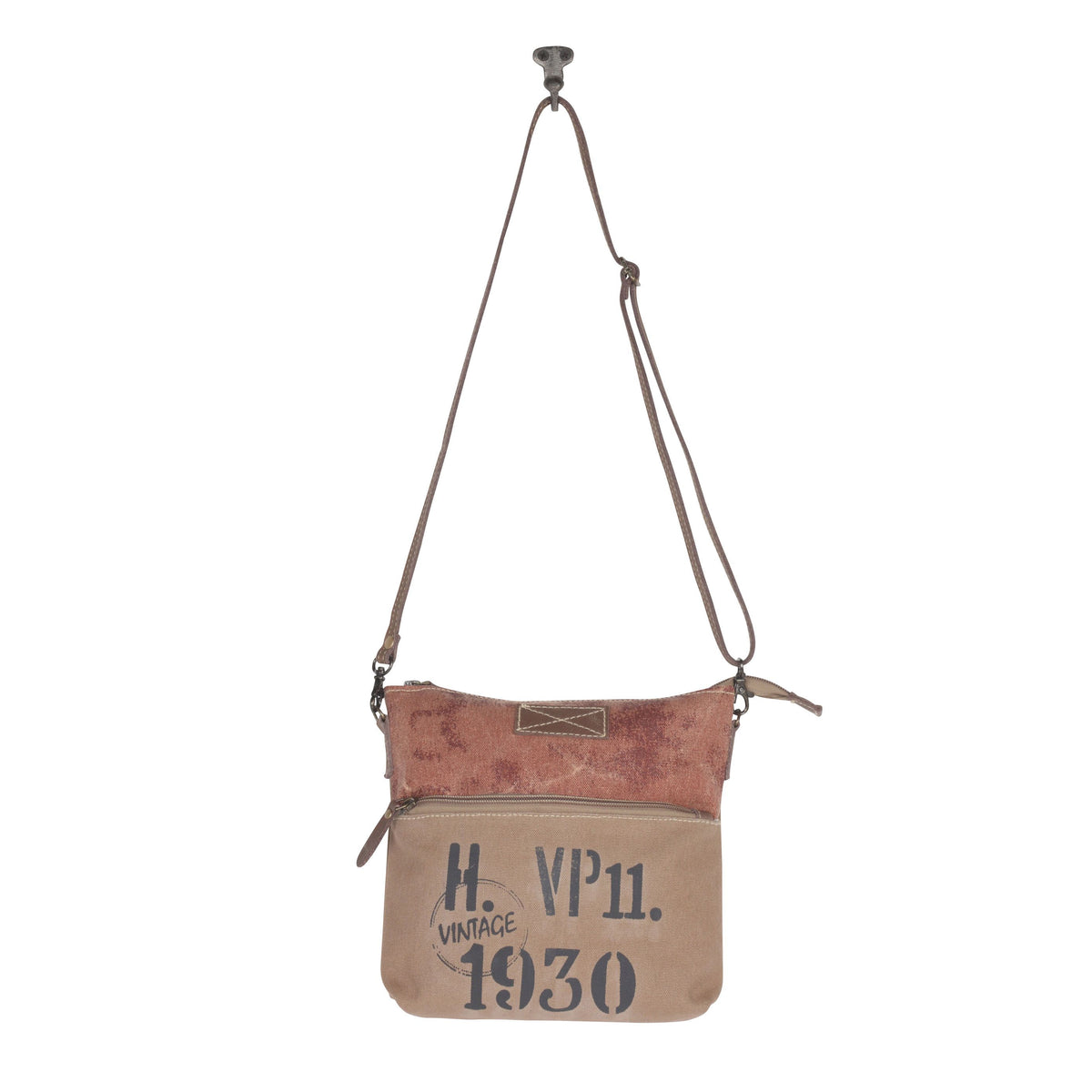 *Auburn Accenture Small Crossbody Bag Upcycled Canvas S-4442*